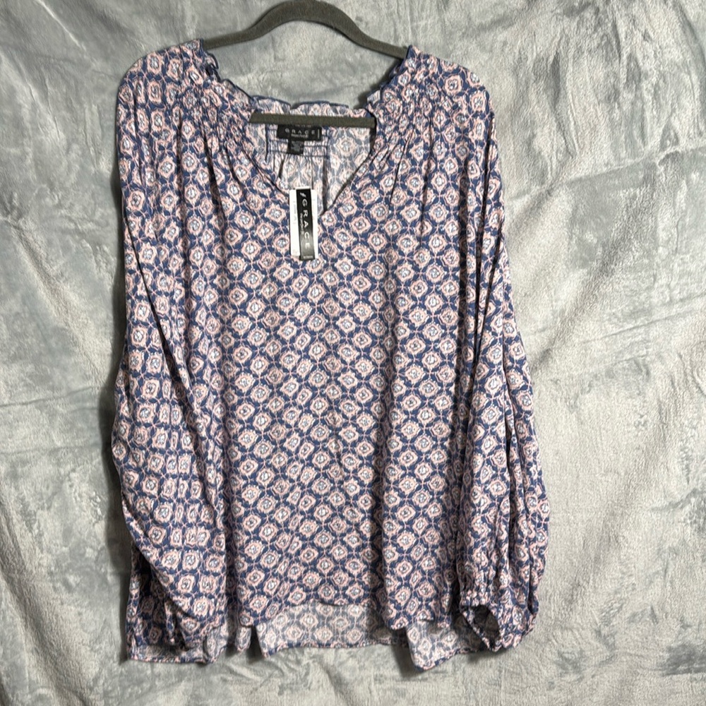 Grace blouse plus size 3X new‎ with 3/4 sleeves NWT